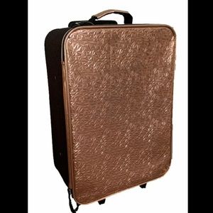 Metallic Carry On Luggage Bag Rolling Suitcase 19”